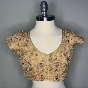 Beautiful Indian Choli Saree Blouse Adult Women's S/M Embroidered Measurements